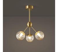 KCHSRKHXC Copper Chandelier Lights E27 LED Dimmable Ceiling Light Fixture Glass Ball Hanging Chandeliers Indoor Living Room Bedroom Dining Room Adjustable Chandeliers