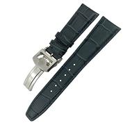 KCHSRKHXC Cowhide Watchband for IWC Portuguese Portofino Pilot Genuine Leather 20mm 21mm 22mm Watch Strap Spherical Buckle (Color : Preto, Size : 20mm)