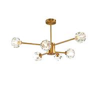 KCHSRKHXC Crystal Pendant Light Modern Chandelier Sputnik Chandelier Mid Century Gold Branches Chandeliers Ceiling Light Fixtures Compatible with Dining Room Bedroom Living Room G9 Bulbs,k9