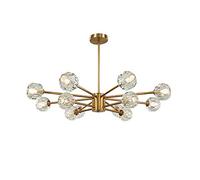KCHSRKHXC Crystal Pendant Light Modern Chandelier Sputnik Chandelier Mid Century Gold Branches Chandeliers Ceiling Light Fixtures Compatible with Dining Room Bedroom Living Room G9 Bulbs,k9