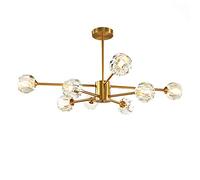 KCHSRKHXC Crystal Pendant Light Modern Chandelier Sputnik Chandelier Mid Century Gold Branches Chandeliers Ceiling Light Fixtures Compatible with Dining Room Bedroom Living Room G9 Bulbs,k9