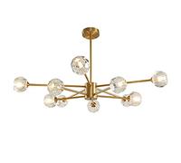 KCHSRKHXC Crystal Pendant Light Modern Chandelier Sputnik Chandelier Mid Century Gold Branches Chandeliers Ceiling Light Fixtures Compatible with Dining Room Bedroom Living Room G9 Bulbs,k9