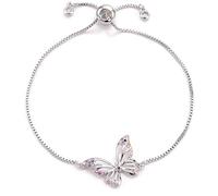 KCHSRKHXC cute cubic zirconia butterfly charm female rose adjustable chain female jewelry