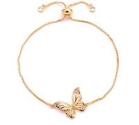 KCHSRKHXC cute cubic zirconia butterfly charm female rose adjustable chain female jewelry