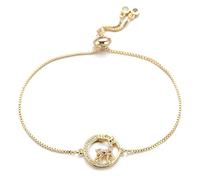 KCHSRKHXC cute elk deer charm animal jewelry slider chain cubic zirconia round for woman child
