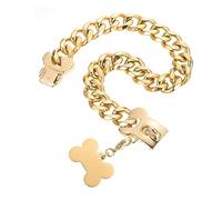 KCHSRKHXC Decorative DIY Pet Collar with Pendant Gold Metal Design Comfortable and Stylish for All Occasions Pet Accessory for Dogs Durable and Safe Wear