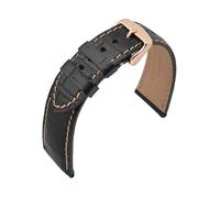 KCHSRKHXC Embossed Cowhide Leather Watch Band 14mm 18mm 19mm 20mm 21mm 22mm Watchstrap Rose Gold Steel Buckle Wrist