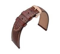KCHSRKHXC Embossed Cowhide Leather Watch Band 14mm 18mm 19mm 20mm 21mm 22mm Watchstrap Rose Gold Steel Buckle Wrist