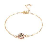 KCHSRKHXC exquisite evil eye charm multi cubic zirconia chain link for women ladies fashion jewelry birthday gift