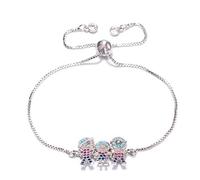 KCHSRKHXC family cubic zirconia charm rose color adjustable chain women's jewelry men