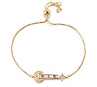 KCHSRKHXC fashionable unique moon and star guitar couple charm cubic zirconia ladies adjustable wedding jewelry