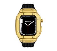 KCHSRKHXC For band series 7 Alloy Watch Case 44mm 42mm 45mm Silicone Strap Metal Frame Modification Mod Kit