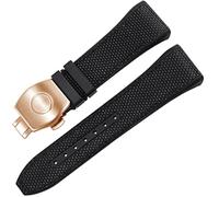 KCHSRKHXC for Franck Muller V45 Series 28mm Nylon Genuine Leather Silicone Watchband Black Blue Folding Buckle Watch Strap (Color : Black-Silver, Size : 28mm)
