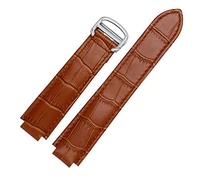 KCHSRKHXC For Wristbands Quality Color Genuine Leather Watchbands Deployment Buckle Replacement Leather Strap Female Bracelet