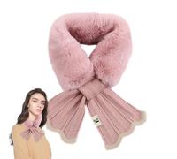 KCHSRKHXC Furry Scarf For Women - Neck Warmer Plush Thick Scarf | Comfortable Neck Scarf Women's Scarf Winter, Super Soft Winter Scarf With Knitted Fishtail Design For Cold Weather