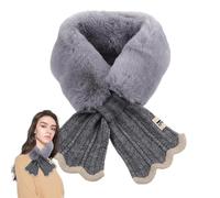 KCHSRKHXC Furry Scarf For Women - Neck Warmer Plush Thick Scarf | Comfortable Neck Scarf Women's Scarf Winter, Super Soft Winter Scarf With Knitted Fishtail Design For Cold Weather