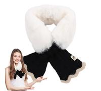 KCHSRKHXC Furry Scarf For Women - Neck Warmer Plush Thick Scarf | Comfortable Neck Scarf Women's Scarf Winter, Super Soft Winter Scarf With Knitted Fishtail Design For Cold Weather