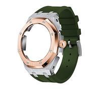 KCHSRKHXC GA2100 5rd Model Home Oak Metal Bezel Silicone Strap Simple In-one Watch Bands For GA2100/2110 Accessories