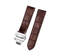 KCHSRKHXC Genuine Leather Watch Strap for Santos Santos 100 Men and Women Leather Watchband 20mm 23mm (Color : Brown-Silver, Size : 20mm)