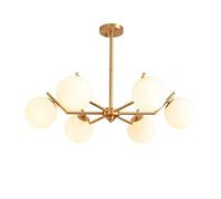 KCHSRKHXC Gold Pendant Light Modern Crystal Glass Chandelier Brass Ceiling Light Semi Flush Mount Compatible with Dining Room Bed Room Kitchen Room Listed,k9