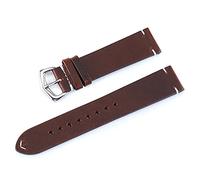 KCHSRKHXC Handmade Wax Oil Skin Watch Straps Vintage Genuine Leather Watchband Calfskin Watch Straps Brown Colors 18mm 20mm 22mm 24mm(Orange,22mm)
