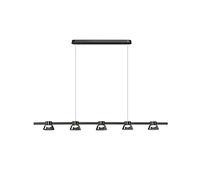 KCHSRKHXC Light Luxury Glass Chandelier LED Dimmable Pendent Lamp Modern Metal Strip Suspended Light Fixture - Home Dining Table Kitchen Adjustable Ceiling Hanging Light,Hanging Modern Chandelier