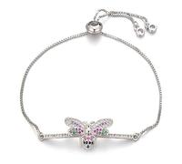 KCHSRKHXC luxury multi-micro pavé cubic zirconia bee charm chain link brand ladies jewelry gift