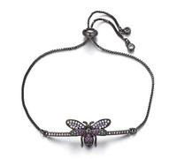 KCHSRKHXC luxury multi-micro pavé cubic zirconia bee charm chain link brand ladies jewelry gift