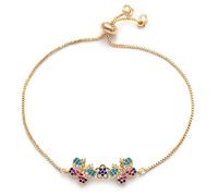 KCHSRKHXC luxury multi-paved cubic zirconia double butterfly and flower charm slippery chain ladies jewelry