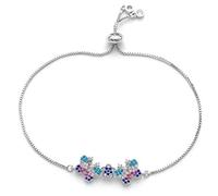 KCHSRKHXC luxury multi-paved cubic zirconia double butterfly and flower charm slippery chain ladies jewelry