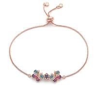 KCHSRKHXC luxury multi-paved cubic zirconia double butterfly and flower charm slippery chain ladies jewelry