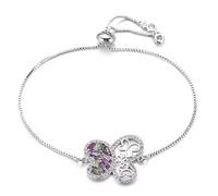 KCHSRKHXC luxury princess cubic zirconia butterfly charm slide chain crystal women's wedding jewelry