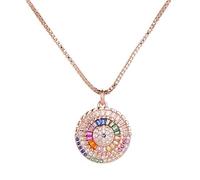 KCHSRKHXC luxury princess cut round pendant necklace cubic zirconia evil eye necklace and pendant female jewelry