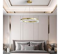 KCHSRKHXC Modern Black Chandelier Compatible with Living Room Luxury Fixture - Dining Room Bedroom Led Molecular Lamp Light Luxury Circle Square Crystal LED Pendant Lamp,k9