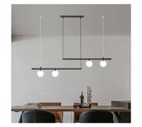 KCHSRKHXC Modern Chandelier Black Pendant Light Fixtures with Glass Shade Indoor Hanging Ceiling Light Compatible with Kitchen, Hanging Modern Chandelier