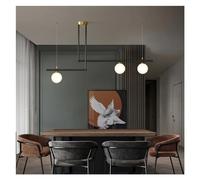 KCHSRKHXC Modern Chandelier Black Pendant Light Fixtures with Glass Shade Indoor Hanging Ceiling Light Compatible with Kitchen, Hanging Modern Chandelier
