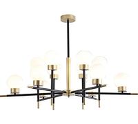 KCHSRKHXC Modern Chandelier Mid Century Modern Chandelier Milk White Glass Pendant Light Fixture with Adjustable Rods Hanging Lighting for Dining Room Bedroom Kitchen Living Room Foyer