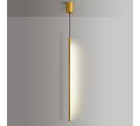 KCHSRKHXC Modern LED Single Head Pendant Light, d Metal Bedside Lights with 3 Color Mode, Personalized Minimalist Long Tube Suspension Lamp, Ultra-Thin Linear Atmosphere, Ceiling