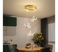 KCHSRKHXC Modern Staircase Chandelier Acrylic Golden Butterfly Ceiling Chandelier Living Room Dining Room LED Lighting Installation,Crystal Flush Mount