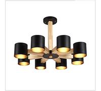 KCHSRKHXC Modern Wrought Iron Solid Wood E27 Chandelier Compatible with Bedroom Kitchen Living Room Bedroom Restaurant Personality Chandelier,Crystal Flush Mount