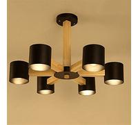 KCHSRKHXC Modern Wrought Iron Solid Wood E27 Chandelier Compatible with Bedroom Kitchen Living Room Bedroom Restaurant Personality Chandelier,Crystal Flush Mount