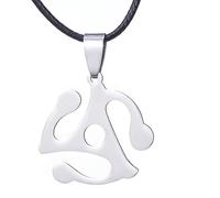 KCHSRKHXC necklace 2025 Adapter Necklace, 45 RPM Record Neckrace 23" Chain Steel Vinyl for Lovers Jewelry (45Cm) Accessories Creative Gift