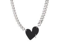 KCHSRKHXC necklace Black Rose Heart Female Temperament Collarbone Chain Korean Version Student Adjustable Jewelry