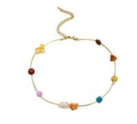 KCHSRKHXC necklace Creative Natural Stone Irregular Imitation Pearl For Women Simple All-Match Ladies Party Gift Jewelry, Free size, Steel, No Gemstone jewelry