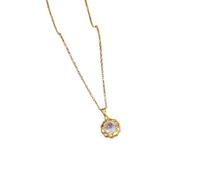 KCHSRKHXC necklace For Trendy 2025 99 Twinkle Ratable Zircon Necklace Women Steel O-Chain Color Jewelry Gift Accessories Creative