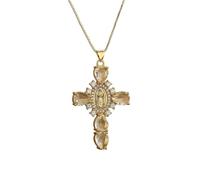 KCHSRKHXC necklace For Trendy 2025 Jewelry Style Mary Pattern Oval Pendant Suitable Daily Wear Accessories Creative Gift