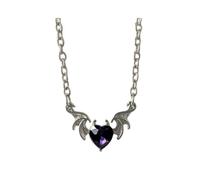 KCHSRKHXC necklace Ghic Heart Devil Wing Pendant Necklace Love necklaces Alloy Party Jewelry for Women Girlfriends