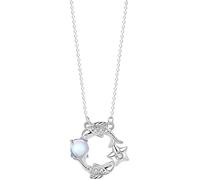 KCHSRKHXC necklace Necklace,Zodiac Sterling For Women Elegant Ladies Zirconia Crystal Moonstone Pendant Gift Jewelry Girls Birthday Present
