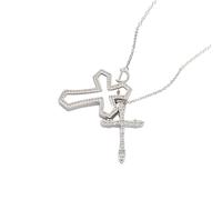 KCHSRKHXC New 2025 100% Real 925 Sterling Silver Crosses Necklace with Full Zircon Women Luxury Jewelry Cross Gothic Bless Choker Man Fashion Accessories Creative Gift
