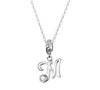 KCHSRKHXC New 2025 925 Sterling Silver Vintage Letter A to Z Pendant Necklace Initial Long Chain Necklace Platinum Plated Women Fine Jewelry with for You Fashion Accessories Creative Gift